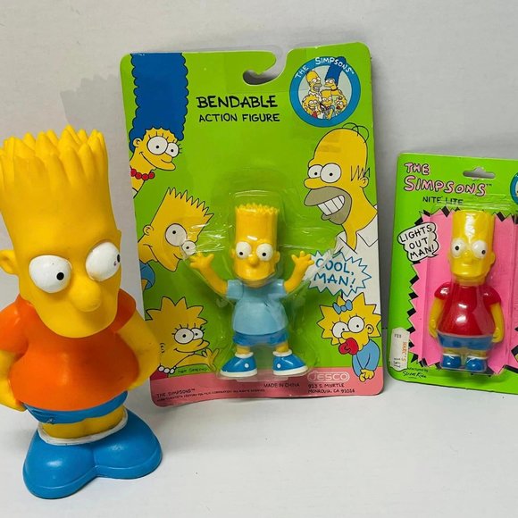 NEW The Simpsons Bart Simpson Jesco 1990 Bendable Figure Factory Sealed... - Picture 2 of 9